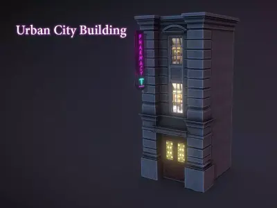 Urban City Building Low-poly 3D model
