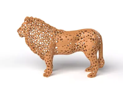 Lion Voronoi Low-poly 3D model