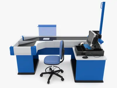 Supermarket - Cash Counter  3D model