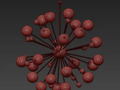 Sputnik saarinen chandelier 3D model