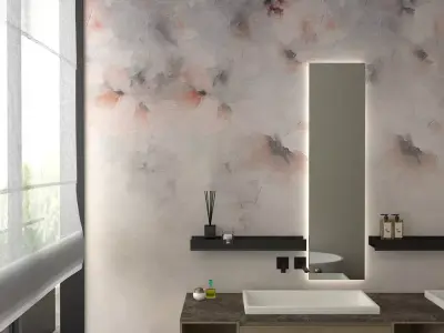 Misty Petal Field Mural  Texture