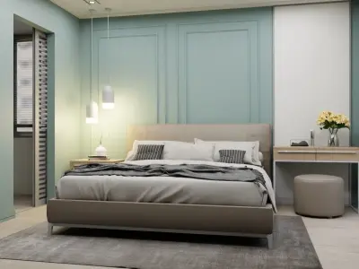 Interior Bedroom design scene 18 3D model
