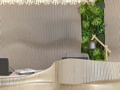 reception desk composition Low-poly 3D model