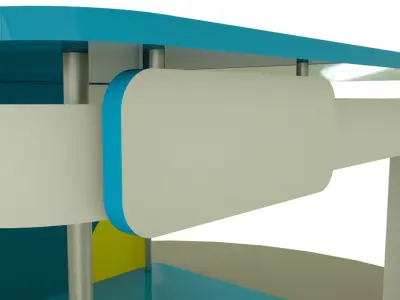 exhibition booth blue 5x5 3D model
