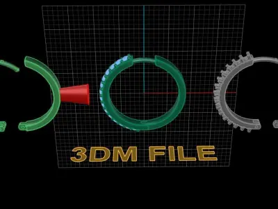 Earring One Sided Diamond Hoop Mid Size 15mm Inside Diameter  3D print model