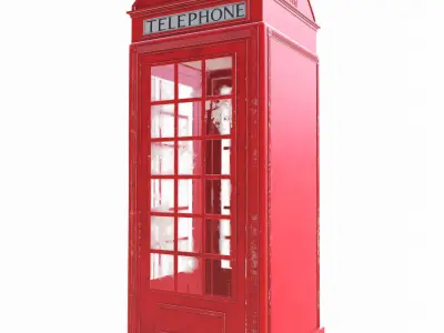  PBR model of London Phone Booth 3D model