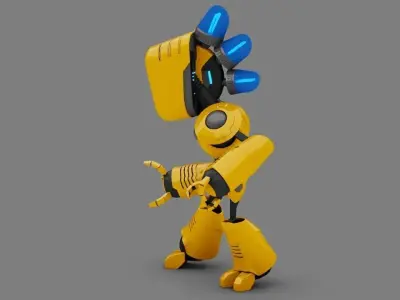 Toy Robot rigged character 3D model