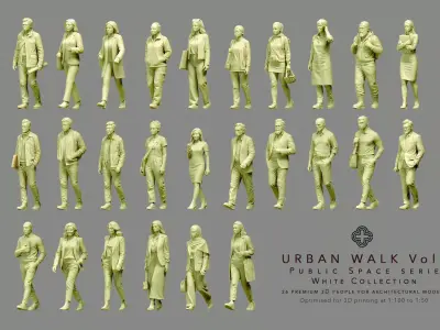 Urban Walk - 26 Architectural Figures 3D print model