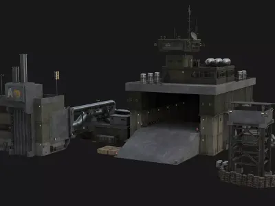 Military Base Assets Low-poly 3D model