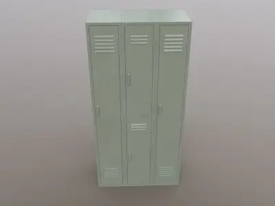 PBR School Gym Locker 04 - Pale Green Low-poly 3D model