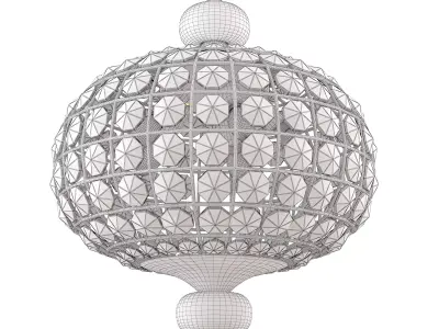 Round Crystal Pendant Light 3D model