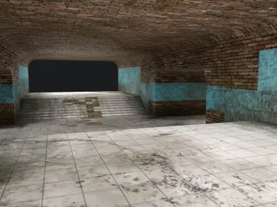 Subway tunnel Low-poly 3D model