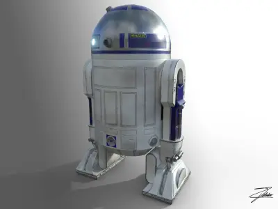 R2D2 VR ready Low-poly 3D model
