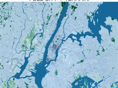 New York City with Terrain 3D model