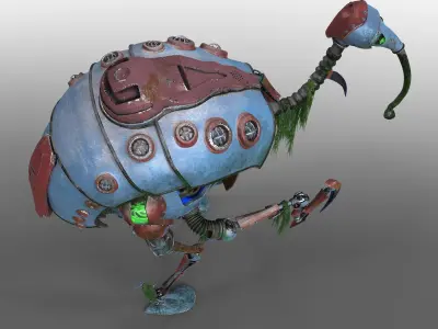 heron robot sci fi 3D model