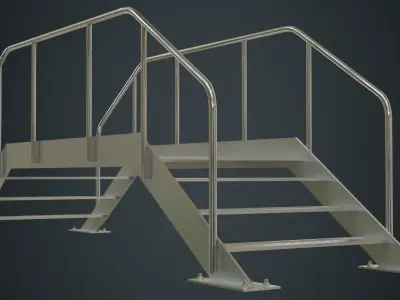Stair 2C Low-poly 3D model