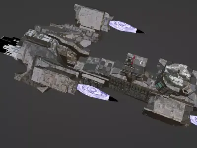 Heavy Space Cruise Ship 3D model