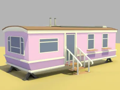 Caravan home pack Low-poly 3D model