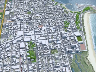 Wollongong Downtown Australia Low-poly 3D model