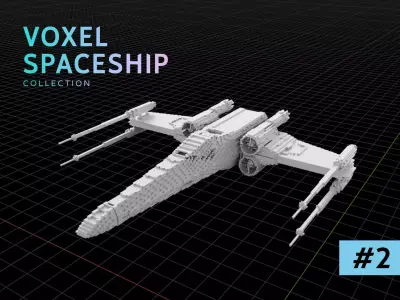 3D VOXEL SPACESHIP Collection 2 3D model