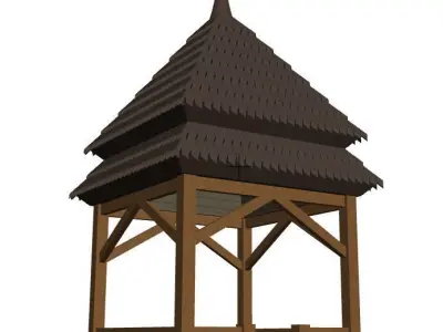 Wooden arbour 3D model