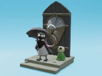 Deaths Door Crow - 3D PRINTABLE STATUE 3D print model 3D print model