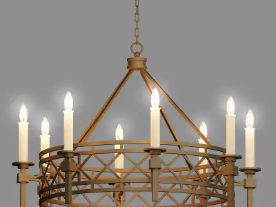 Cienfuegos chandelier with four candle holders 3D model