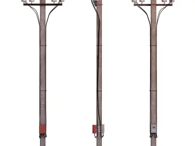 Concrete Power Line Pole 3D model