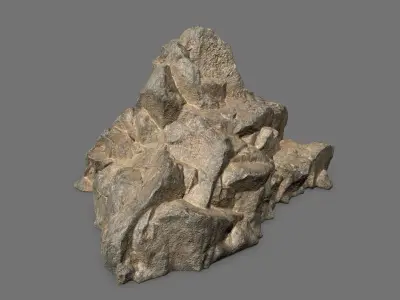 Rock Set pile of rocks Low-poly 3D model