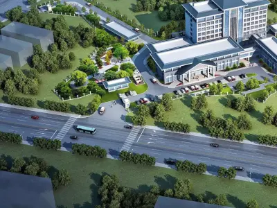 Contemporary Civic Service Campus 3D model