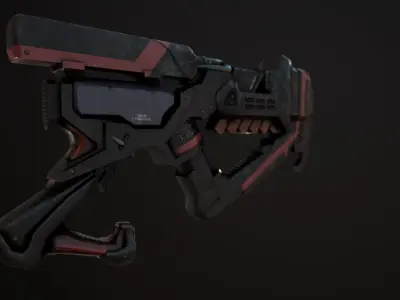Sci-Fi Weapon - Cyber gun Low-poly 3D model