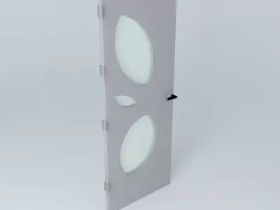 3D door, very detail with glass, lock and hinger. Free 3D model