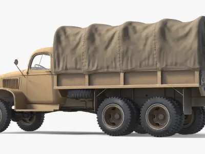  Vintage Covered Troop Carrier 6x6 Sand Simplified 