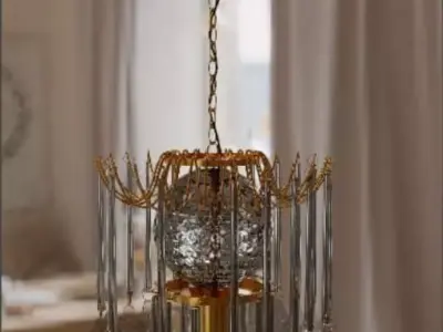 chandelier with crystals hanging from it 3D model get
