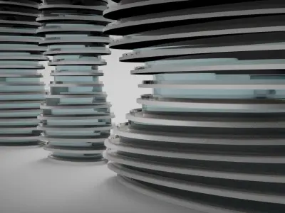 Twisted and Parametric design form of Tower 3D model