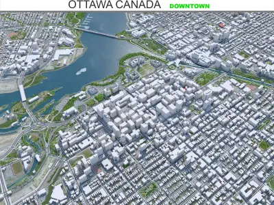 Ottawa Downtown Canada Low-poly 3D model