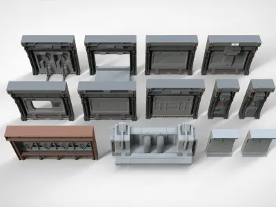 sci-fi Architecture kitbash 20 3D model