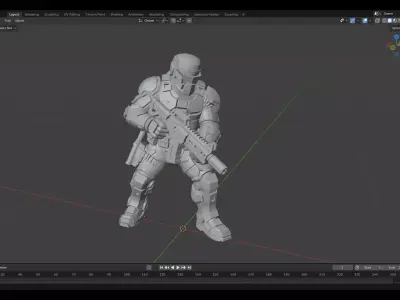 20 Printable 3D Miniatures Futuristic Soldier Sci-Fi Trooper  3D print model