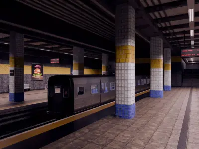 Underground Subway - Blender Scene 3D model
