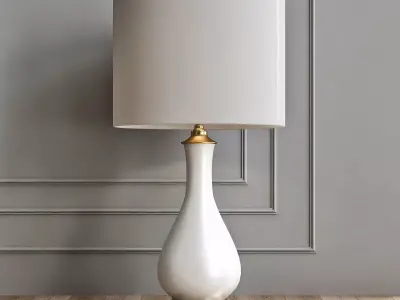 Currey Company Lighting Lynton Table Lamp Cream 3D model