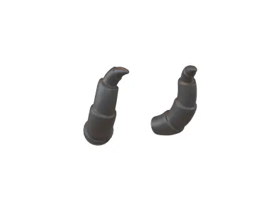 Demon Horn v2 003 Low-poly 3D model
