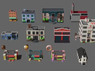 SIMPLE BUILD PACKAGE - Low Poly 3D model