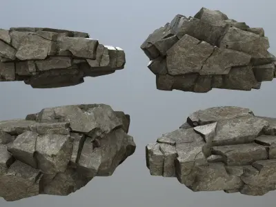 cliff rocks Low-poly 3D model
