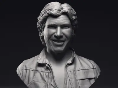 Harrison Ford as Han Solo Bust Printable 3D Model 3D print model