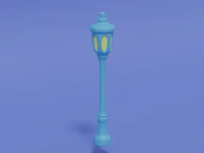 Cartoon Cute Street Light Low-poly 3D model