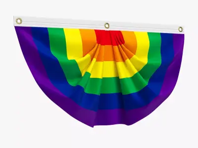 Rainbow Pride Flag Bunting 3D model