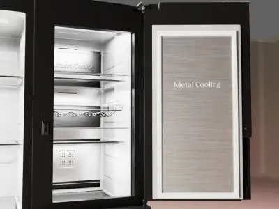 Samsung Refrigerator RS5000DC with inner stuffs Low-poly 3D model