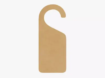 Door cardboard handle hanger mockup 01 3D model