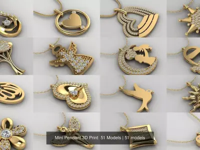 Mini Pendant 3D Print  51 Models 3D Model Pack