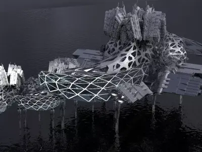 Dark Alien Hybrid base design Exterior 8 3D model